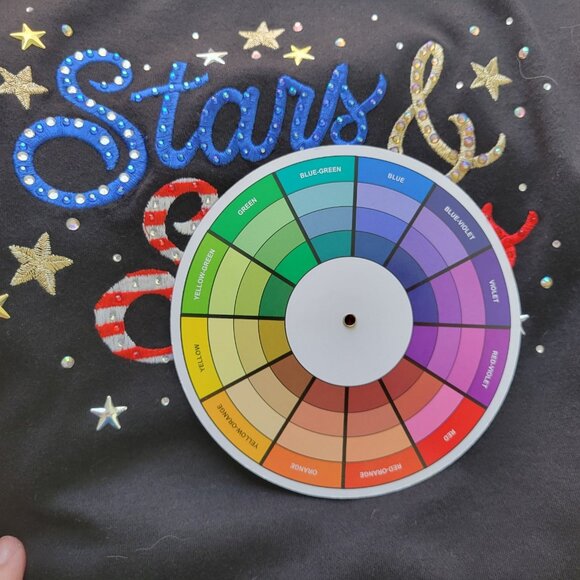 Fourth of July Quacker Factory QVC Womens Top 3X Plus Tee Black Studs B5E - Picture 11 of 11